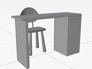 Cartoon wooden desk Modèle 3D