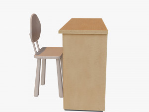 Cartoon wooden desk Modèle 3D