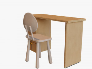 Cartoon wooden desk Modèle 3D