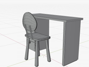 Cartoon wooden desk Modèle 3D