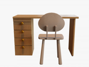 Cartoon wooden desk Modèle 3D