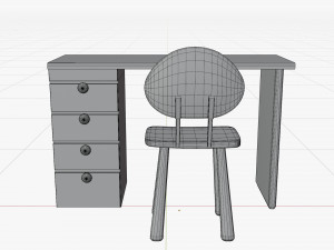 Cartoon wooden desk Modèle 3D