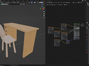 Cartoon wooden desk Modèle 3D