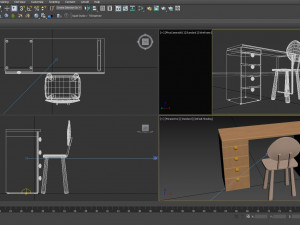 Cartoon wooden desk Modèle 3D
