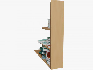Cartoon Wall shelf with books 3D Model