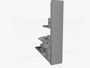 Cartoon Wall shelf with books 3D Model