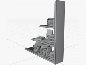 Cartoon Wall shelf with books 3D Model