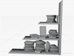 Cartoon Wall shelf with books 3D Model