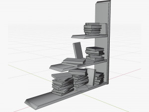 Cartoon Wall shelf with books 3D Model