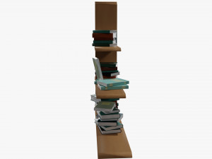 Cartoon Wall shelf with books 3D Model