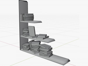 Cartoon Wall shelf with books 3D Model