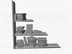 Cartoon Wall shelf with books 3D Model