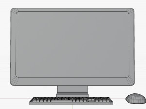 Cartoon White Computer Desktop 3D 模型