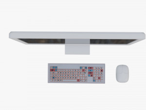 Cartoon White Computer Desktop 3D 模型