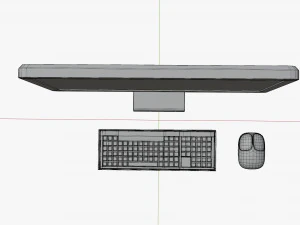 만화 흰색 컴퓨터 바탕 화면 3D 모델