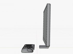 Cartoon White Computer Desktop 3D 模型