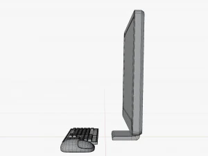 만화 흰색 컴퓨터 바탕 화면 3D 모델