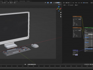 Cartoon White Computer Desktop 3D 模型