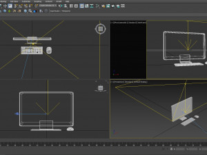 Cartoon White Computer Desktop 3D 模型