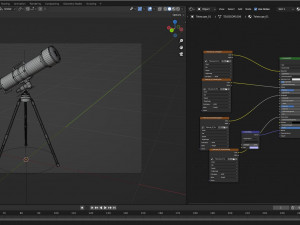 Cartoon Telescope 3D 模型
