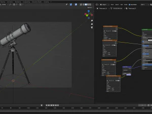 Cartoon Telescope 3D Model