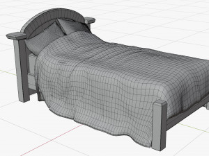 Cartoon Wood Bed Modèle 3D