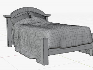 Cartoon Wood Bed Modèle 3D