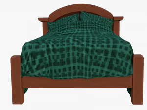Cartoon Wood Bed 3D Model