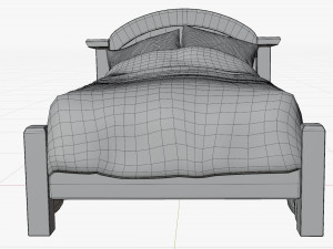 Cartoon Wood Bed Modèle 3D