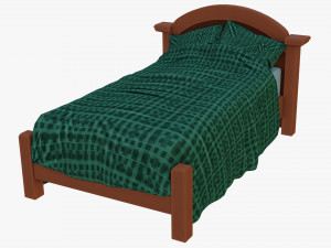 Cartoon Wood Bed Modèle 3D