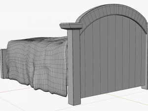 Cartoon Wood Bed Modèle 3D