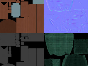 Cartoon Wood Bed Modèle 3D