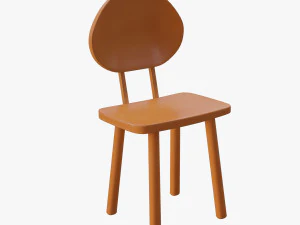 Cartoon brown wooden chair 3D Model