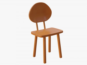 Cartoon brown wooden chair 3D 모델