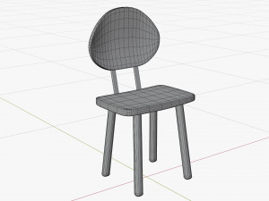 Cartoon brown wooden chair 3D 모델