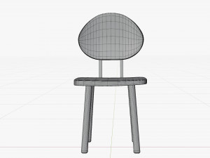 Cartoon brown wooden chair 3D 모델