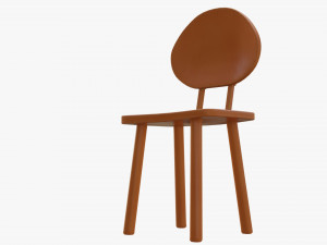 Cartoon brown wooden chair 3D 모델
