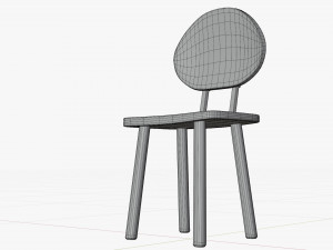 Cartoon brown wooden chair 3D 모델