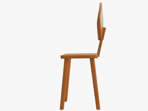 Cartoon brown wooden chair 3D 모델