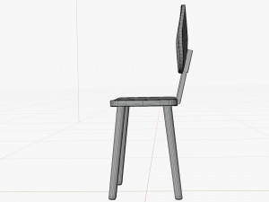 Cartoon brown wooden chair 3D 모델