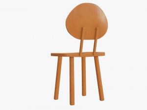 Cartoon brown wooden chair 3D 모델