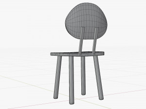 Cartoon brown wooden chair 3D 모델