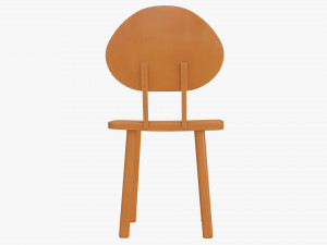 Cartoon brown wooden chair 3D 모델