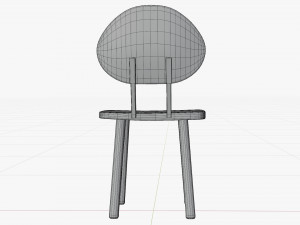 Cartoon brown wooden chair 3D 모델