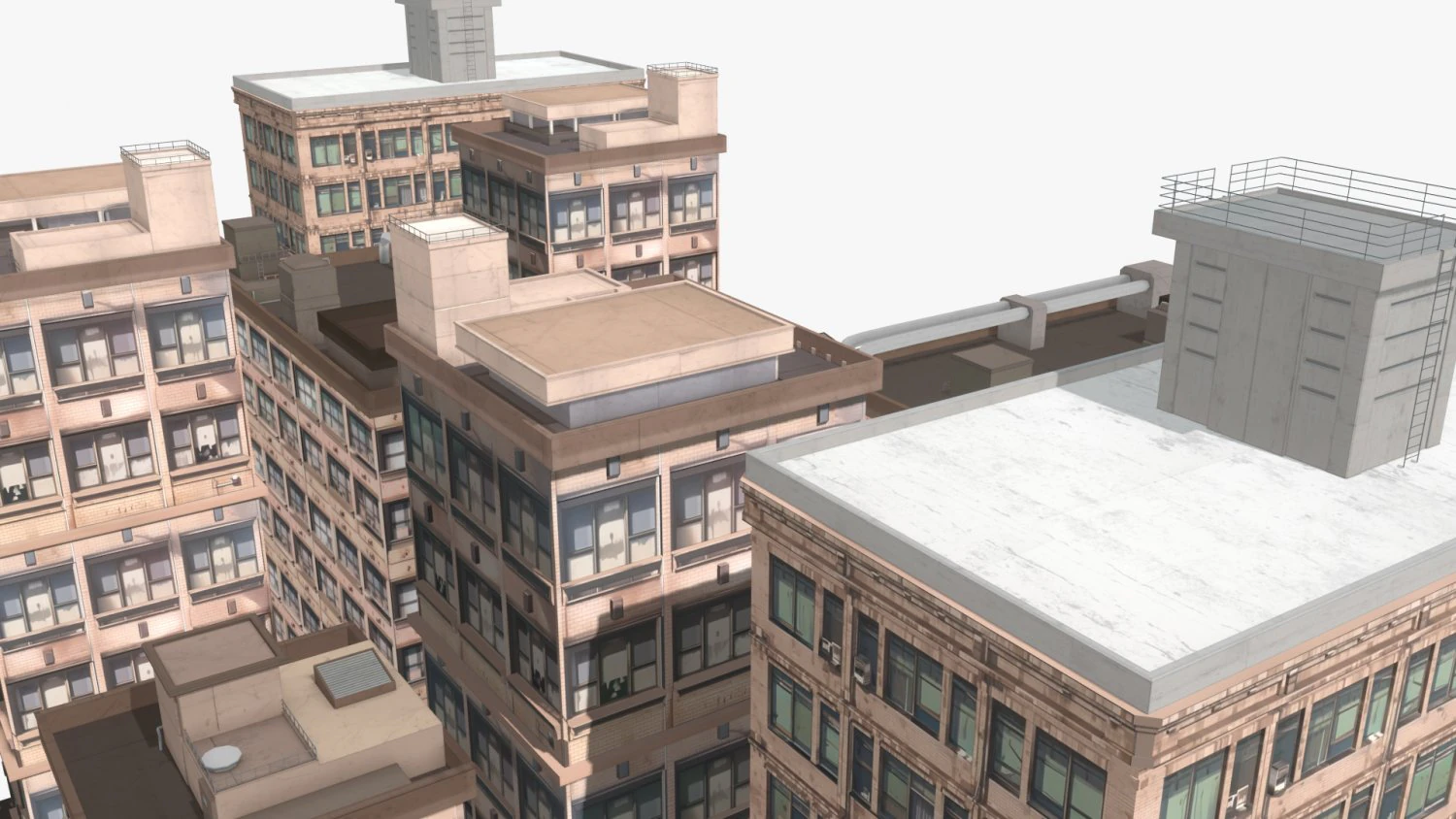 Anime Building 3D Model .c4d .max .obj .3ds .fbx .stl .blend 