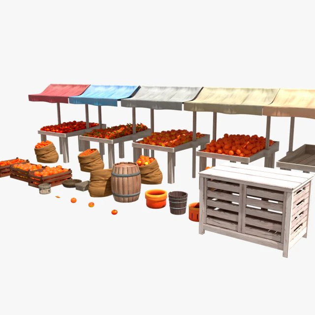 Mercato - Vecchio Negozio - Stile Cartoon Modello 3D .c4d .max .obj .3ds .fbx .stl .blend 