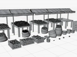 Mercato - Vecchio Negozio - Stile Cartoon Modello 3D