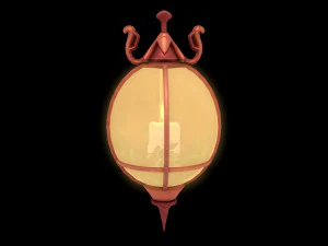 Stylized Fantasy Floating Lamp for Halloween 3D Model