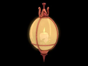 Stylized Fantasy Floating Lamp for Halloween 3D Model