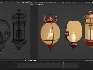 Stylized Fantasy Floating Lamp for Halloween 3D Model